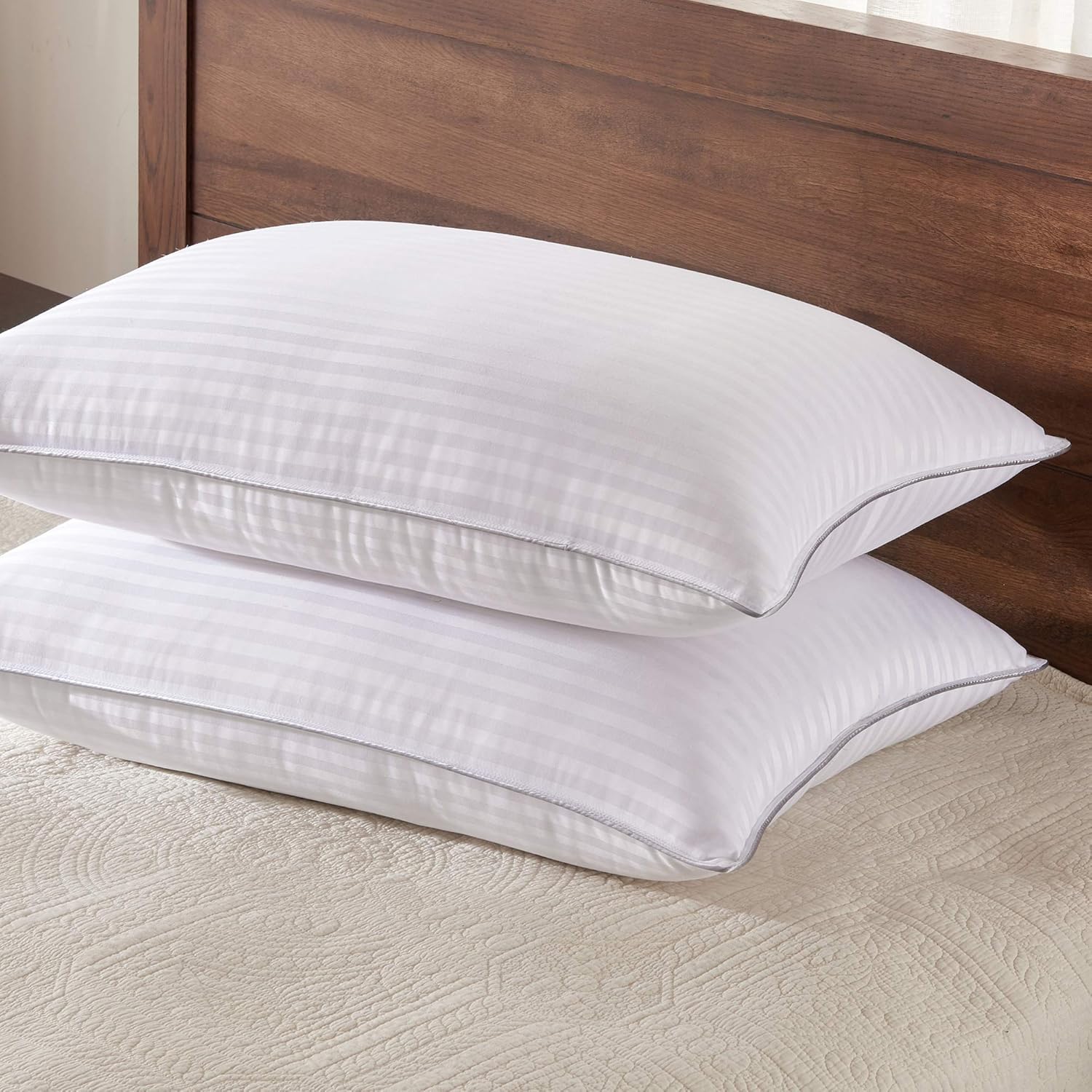 Basic Beyond King Size Bed Pillow - 2 Pack Hotel Collection Super Soft Down Alte...