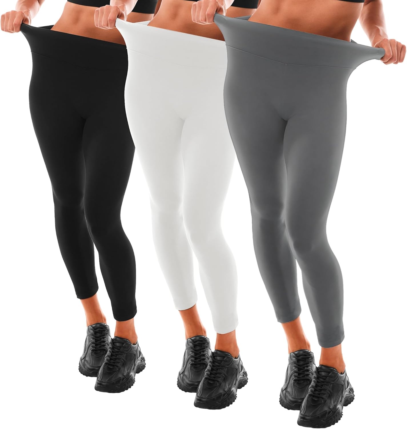 Leafigure Women's High Waist Black Leggings for Gym Sport Workout, Ankle Length,...