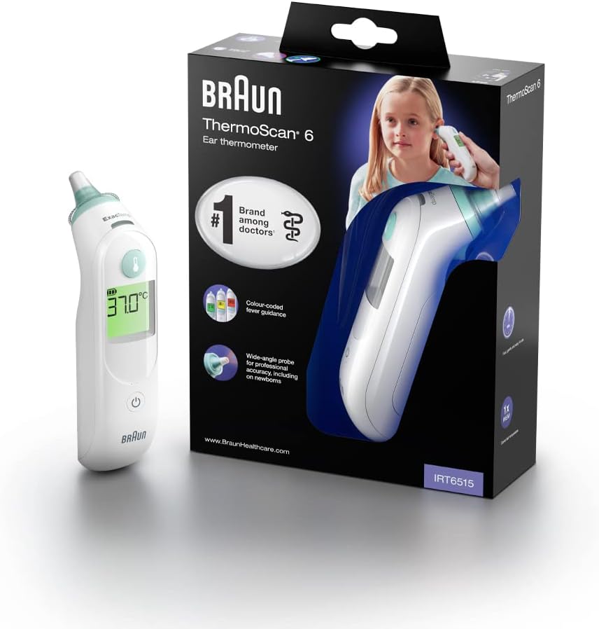 Braun ThermoScan 6 Ear thermometer - Colour-coded Digital Display - ExacTemp Sta...