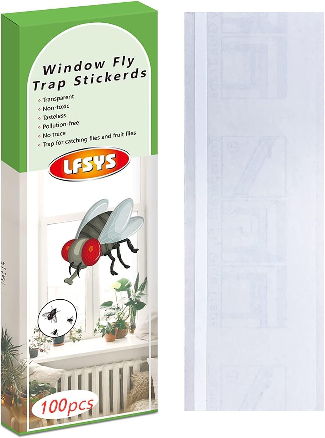100 Pack Window Fly Traps, Fruit Fly Traps for Ind...
