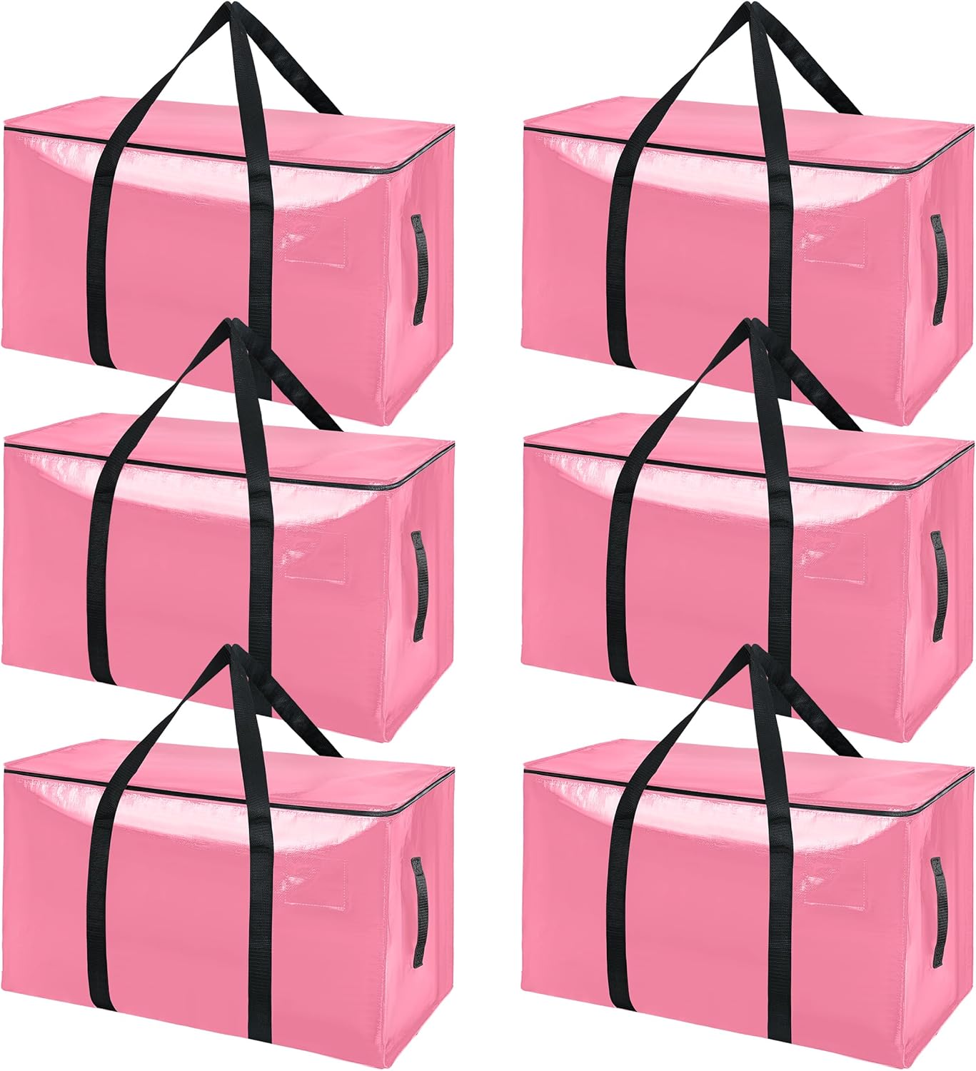 6 Pack Moving Bags Heavy Duty Storage Bags With Zippers And Strong Handles Packi...