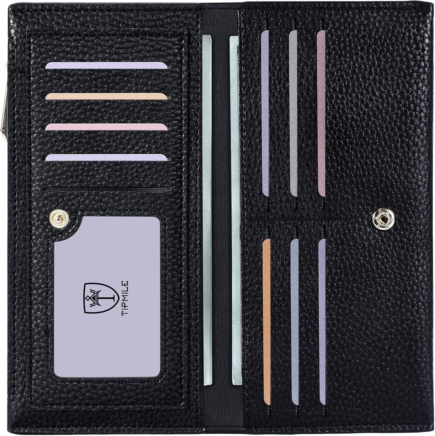 Ultra Slim Wallet for Women Bifold Leather RFID Blocking Credit Card Holder Ladi...