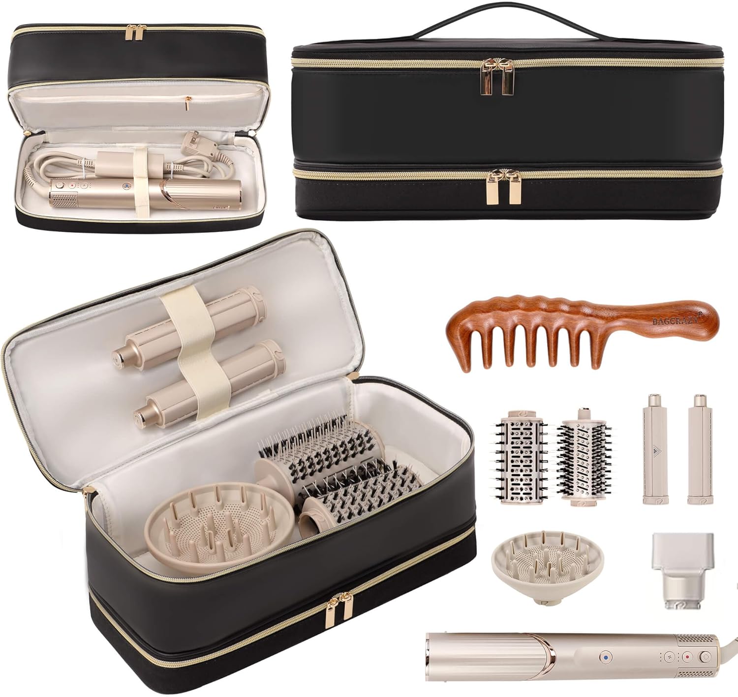 Travel Carrying Case for Dyson Shark Flexstyle Revlon Hair Dryer Airwrap, Double...