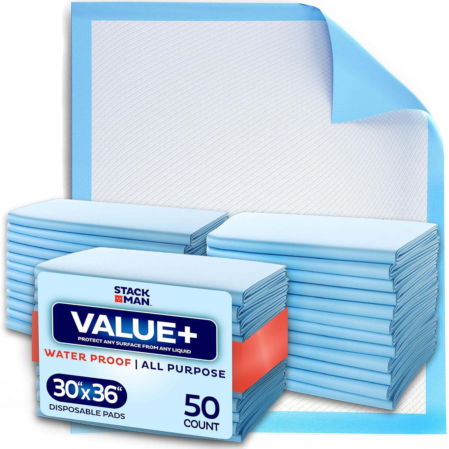 Chucks Pads Disposable 30x36 Underpads [50-Pack] Incontinence Chux Pads Absorben...