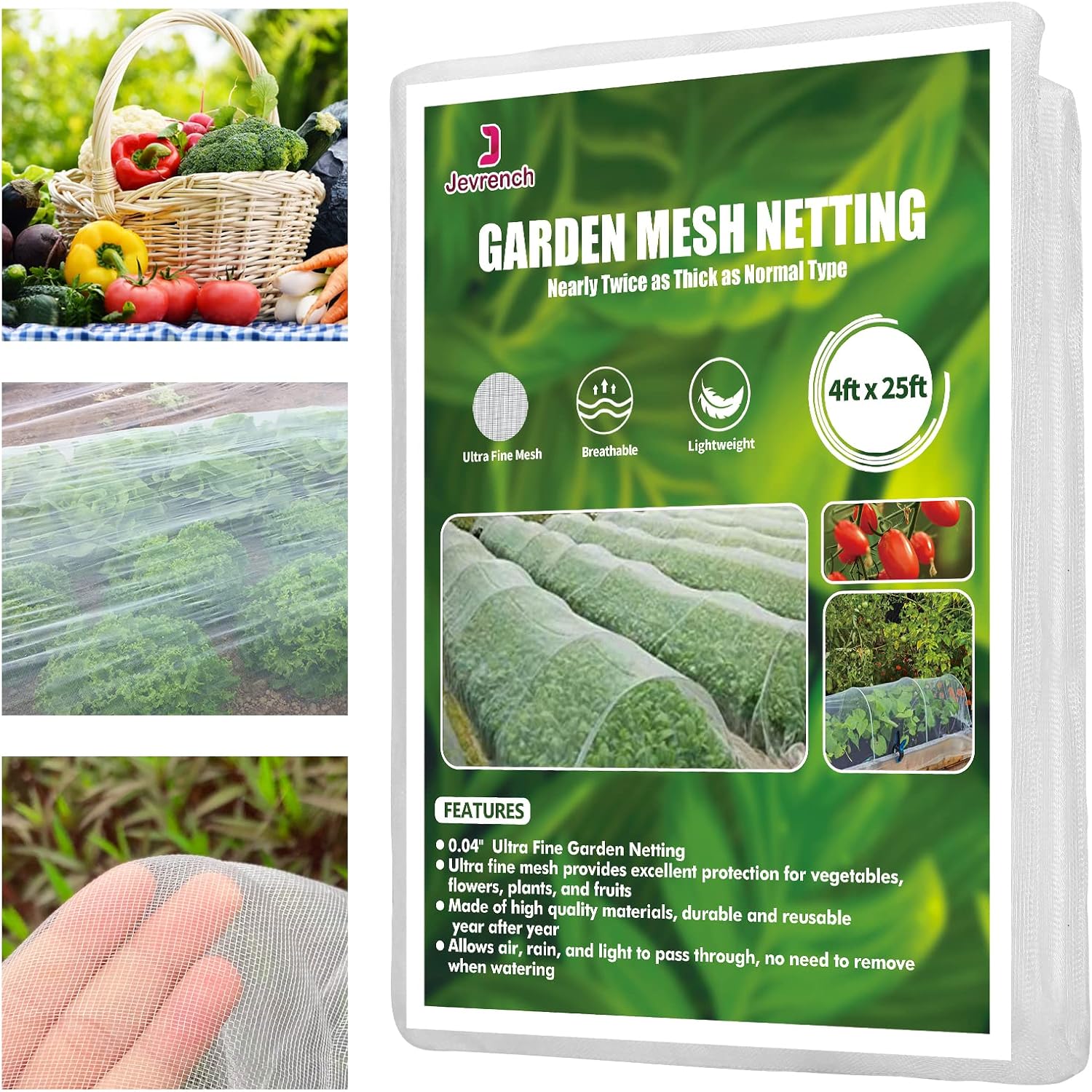 Garden Netting, Jevrench Durable Ultra Fine Garden Netting, Garden Plant Cover R...