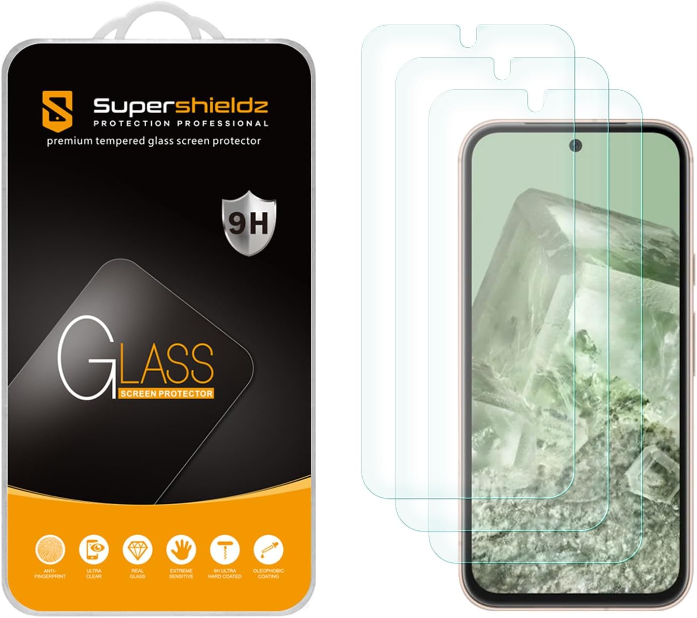 Supershieldz (3 Pack) Designed for Google Pixel 8a Tempered Glass Screen Protect...