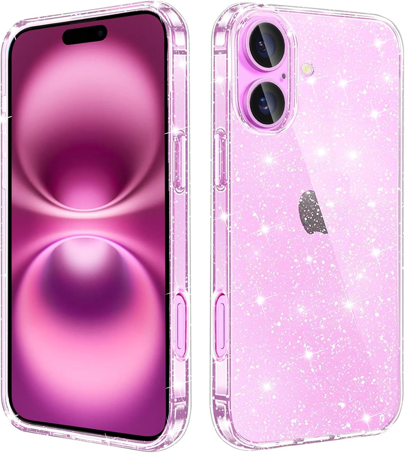 Compatible with iPhone 16 Plus Case Clear Glitter, Sparkle Soft TPU Transparent...