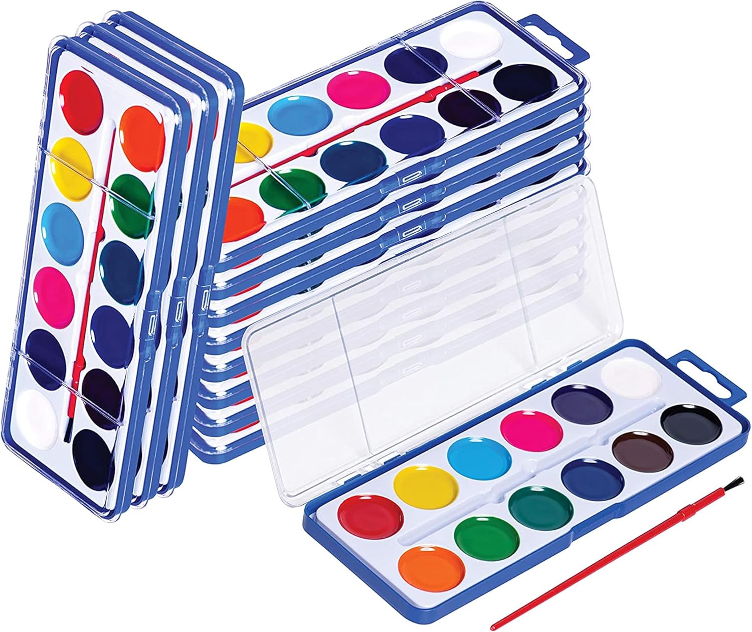 Pack of 12 Watercolor Paint Set for Kids - Washable Paint Sets with 12 Vibrant C...
