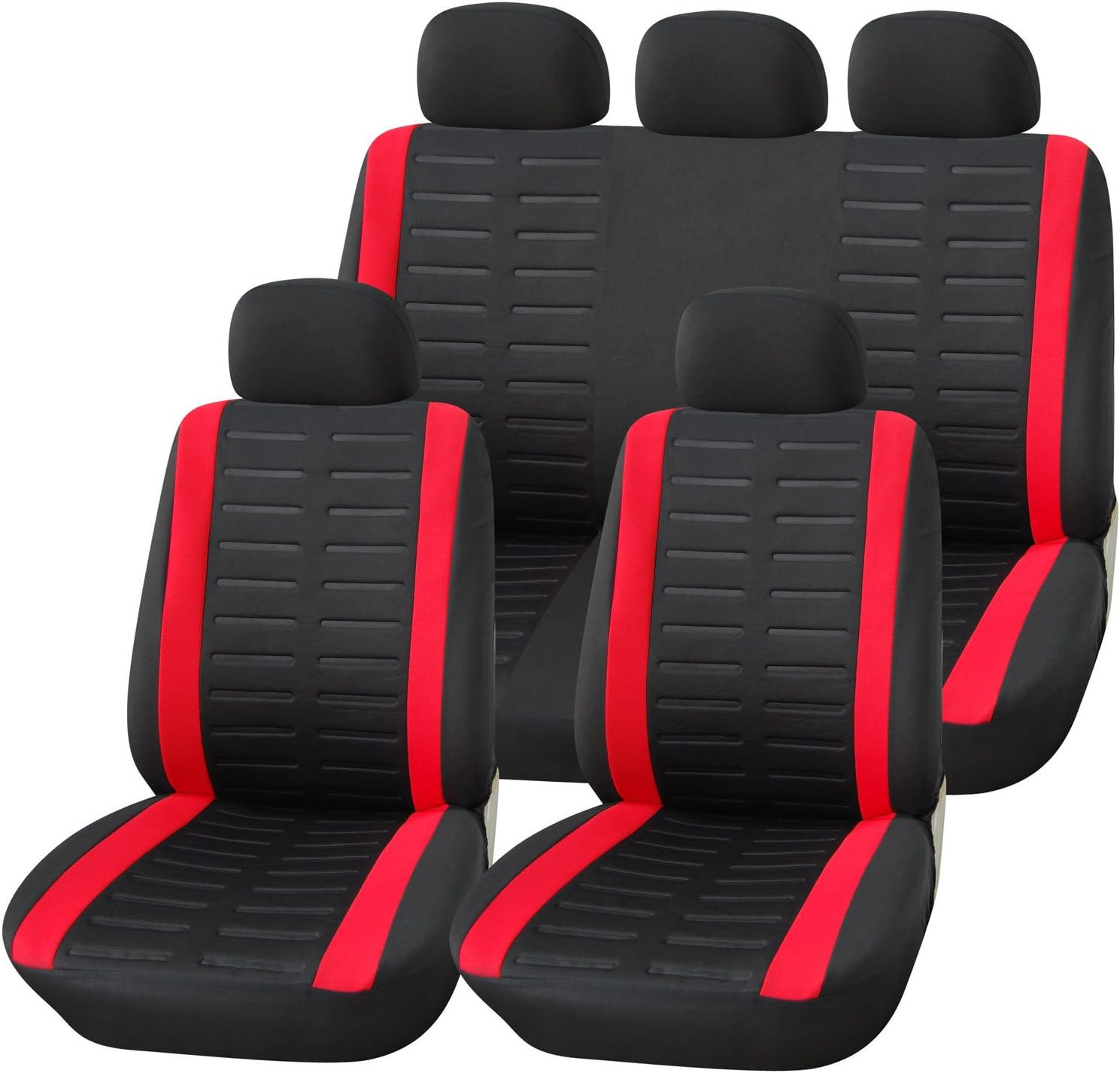 Upgrade4cars Car Seat Covers Full Set Universal Black Red | Washable Cover for F...