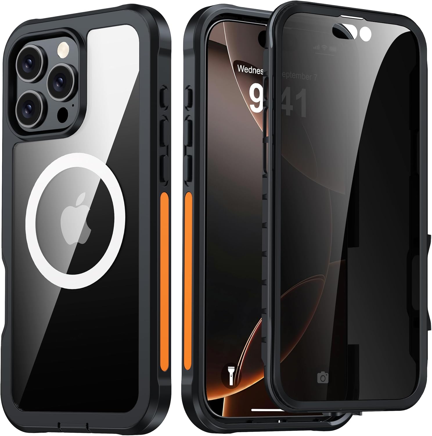 ANTSHARE for iPhone 16 Pro Max Case, with [Built-in Privacy Screen Protector] [C...