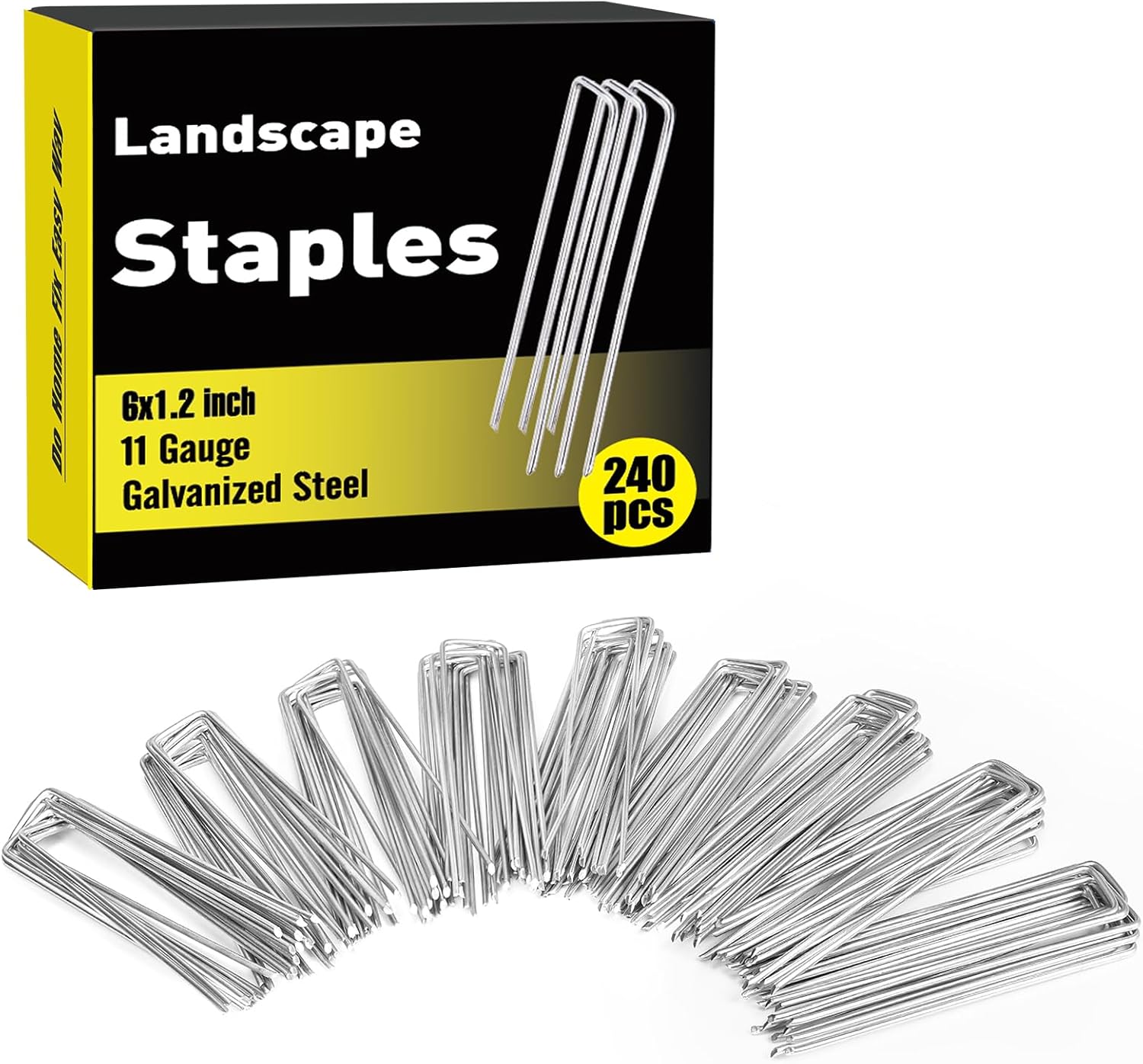 HongWay 240 Pack 6 Inch Landscape Staples, Garden Staples Galvanized Landscaping...