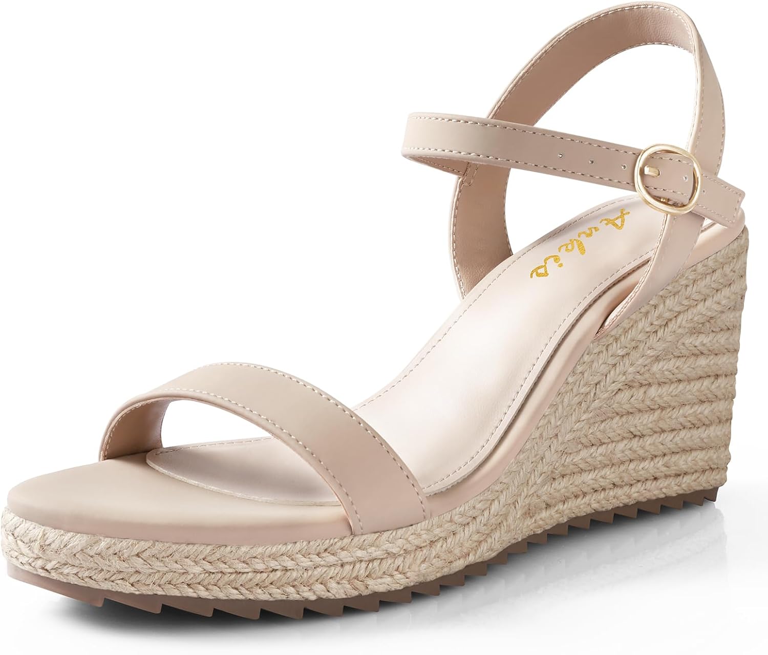 Ankis Platform Wedge Sandals for Women, Black Brown White Nude Espadrille Womens...