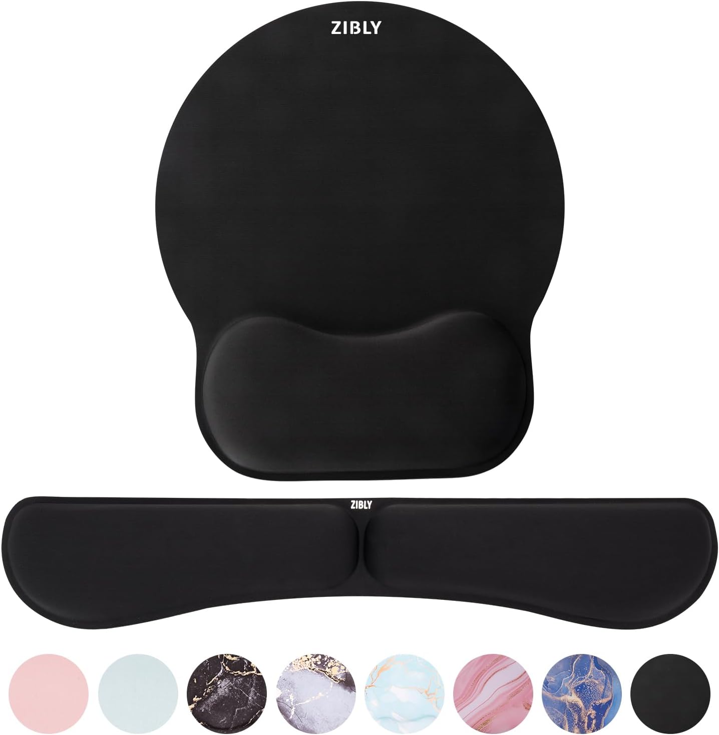ZIBLY Keyboard wrist rest and Mouse mat wrist support, Comfortable Memory Foam M...