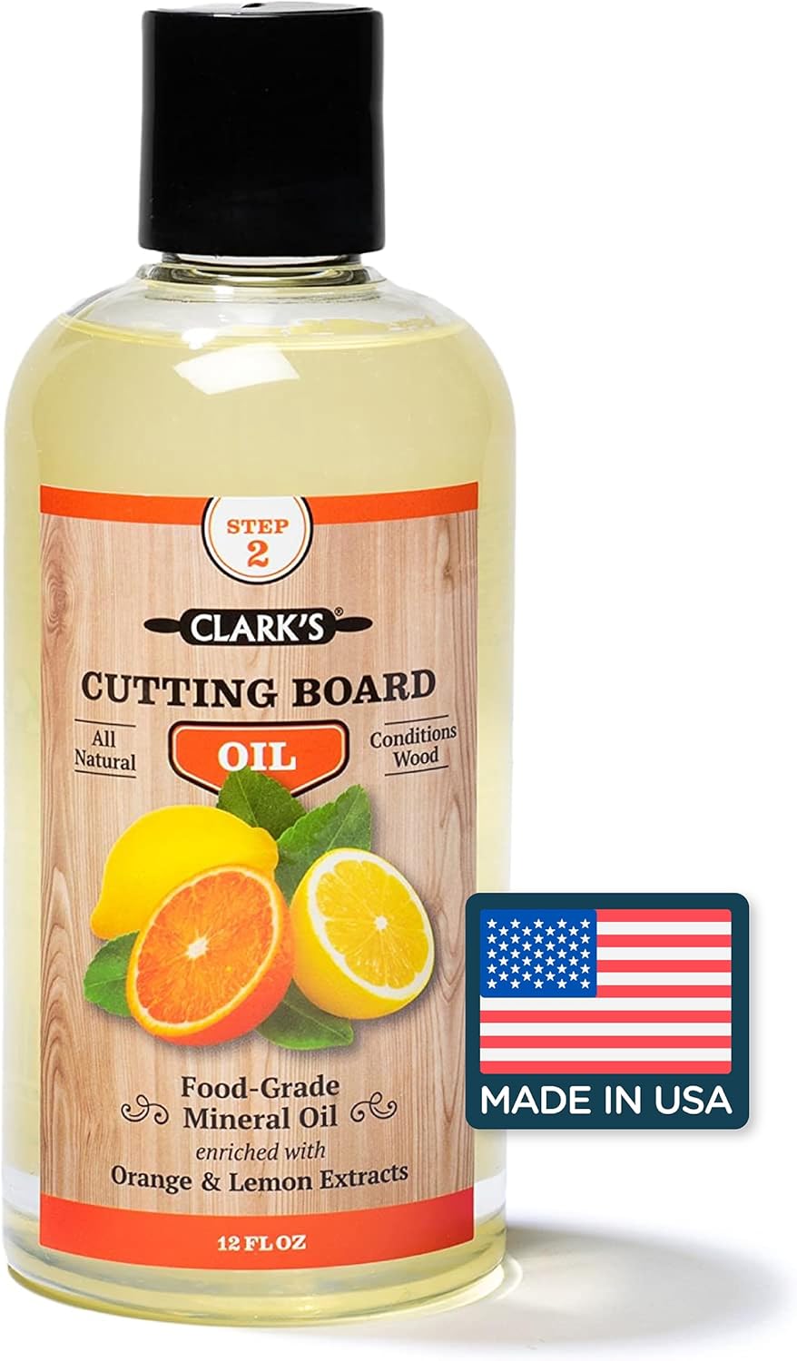 CLARK'S Cutting Board Oil - Food Grade Mineral Oil for Cutting Board - Enriched...
