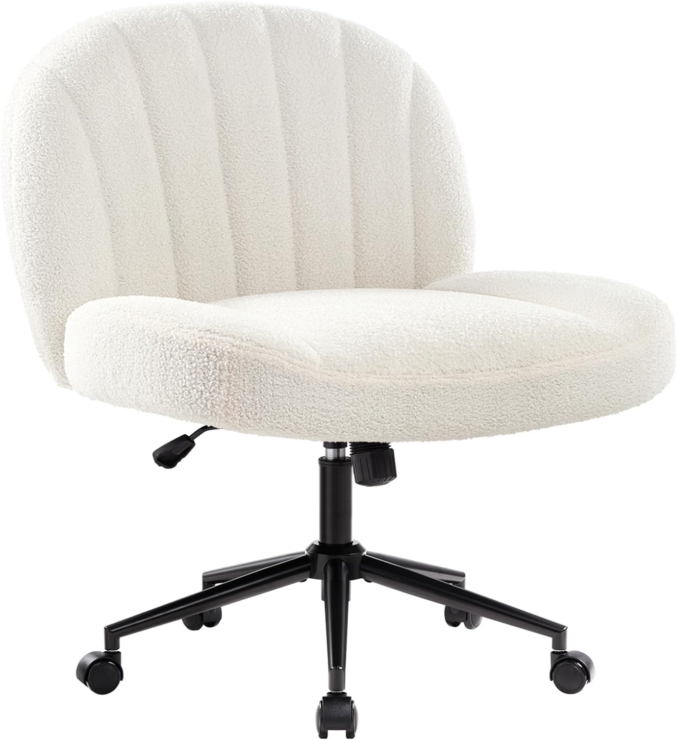 Armless Office Desk Chair with Wheels,Ergonomic Criss Cross Legged Computer Chai...