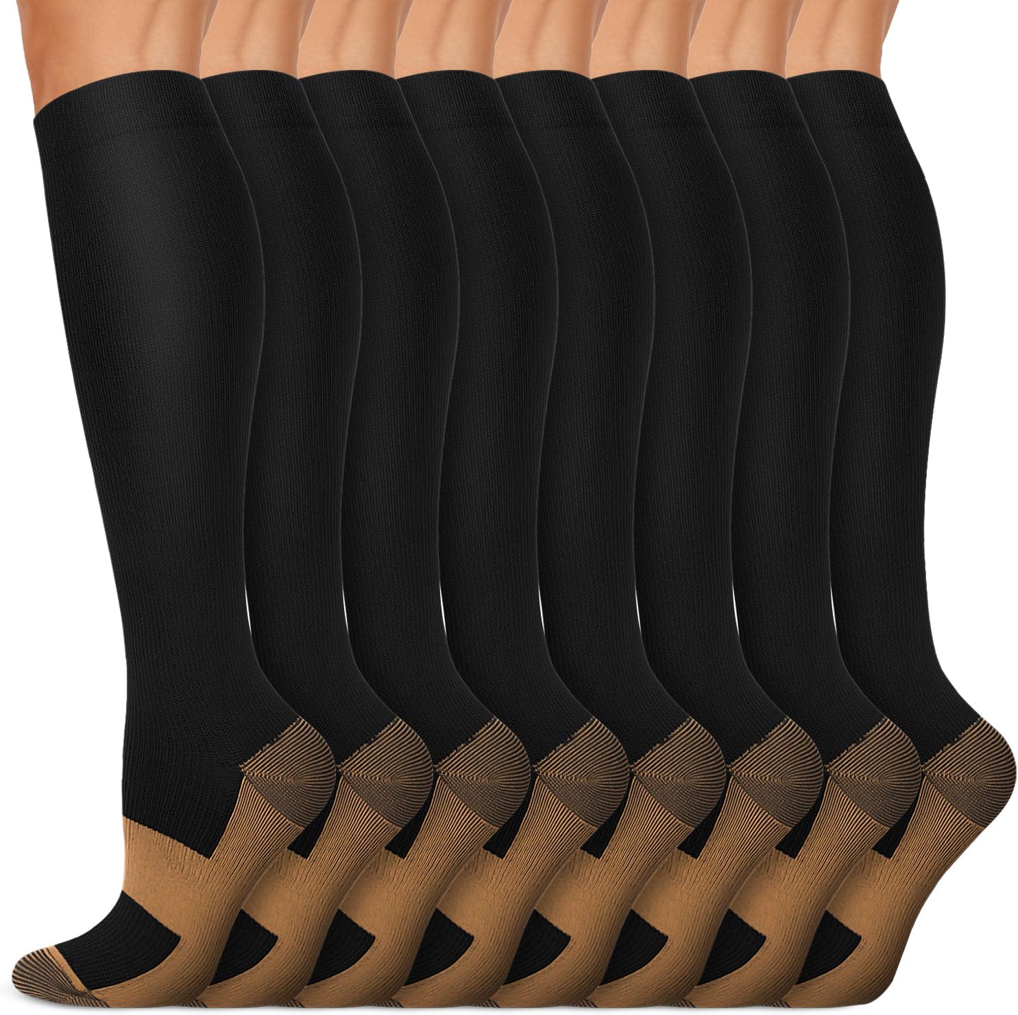 Iseasoo Copper Compression Socks (15-20 mmHg) for Men & Women - Running, Hiking,...