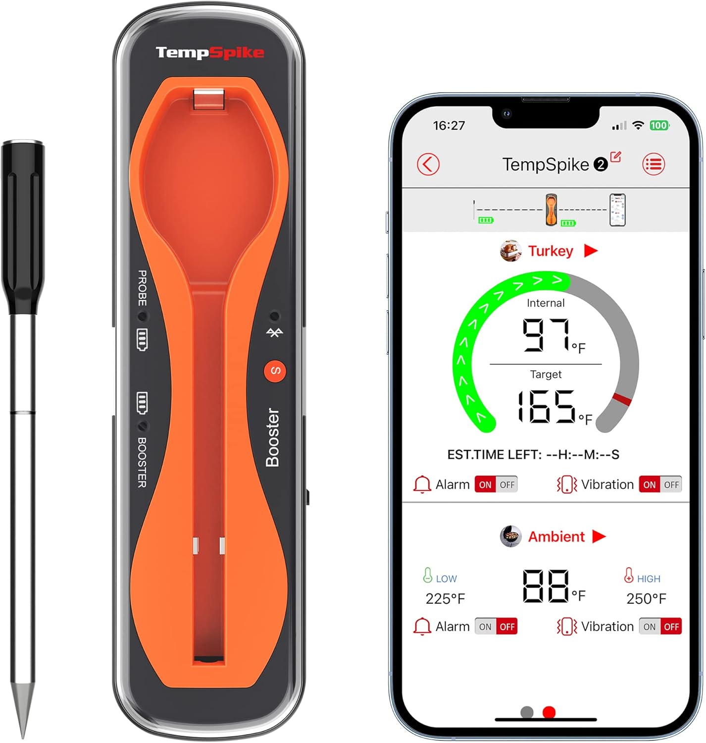 ThermoPro TempSpike 500 ft Wireless Meat Thermometer Digital, Bluetooth Meat The...