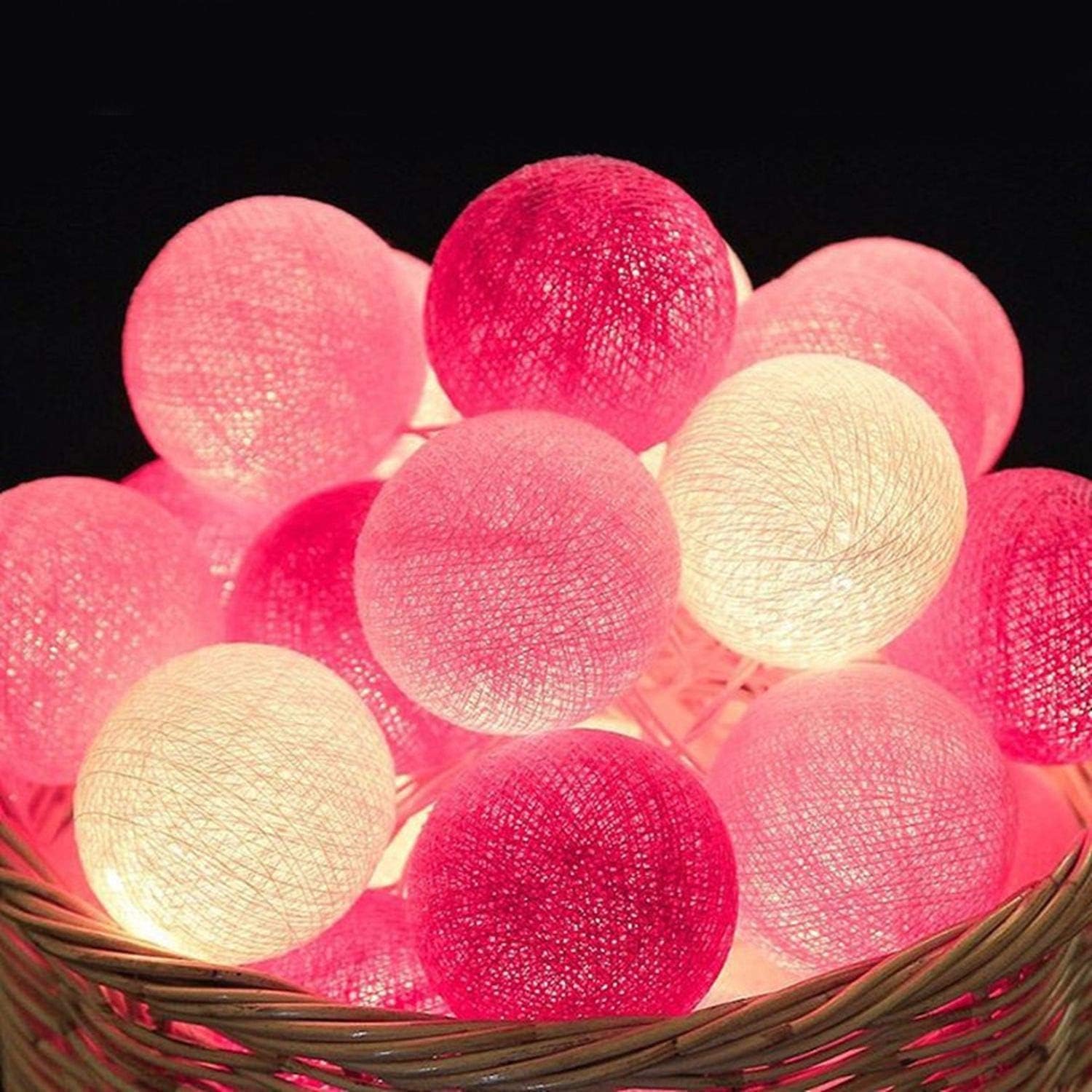 Fairy Lights LED String Lights Plug in Indoor - 3.8M 20 Pcs 6cm Diameter Cotton...