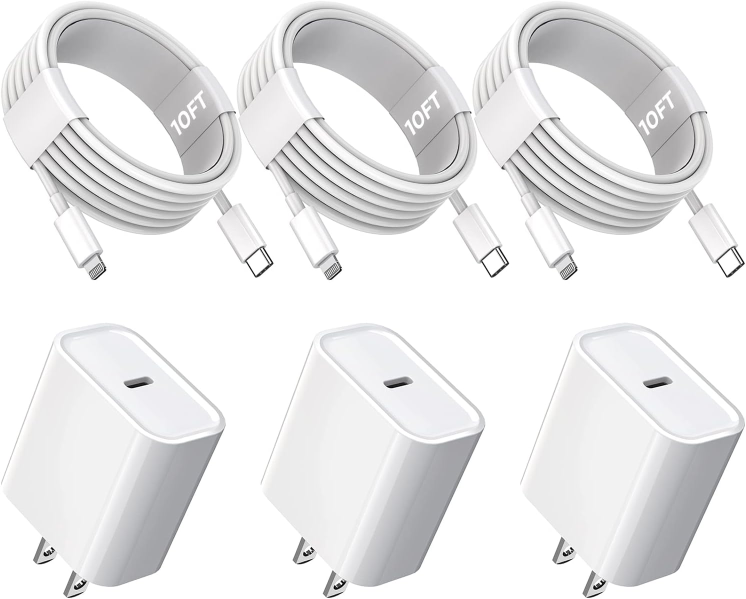 3Pack Extra Long 10FT iPhone Fast Charger,iPhone Charger Fast Charging Quick 10F...