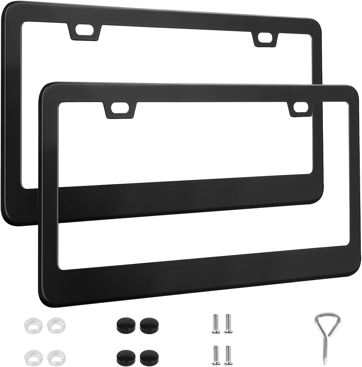 2 Pack License Plate Frames, Stainless Steel Car License Plate Cover Car Accesso...