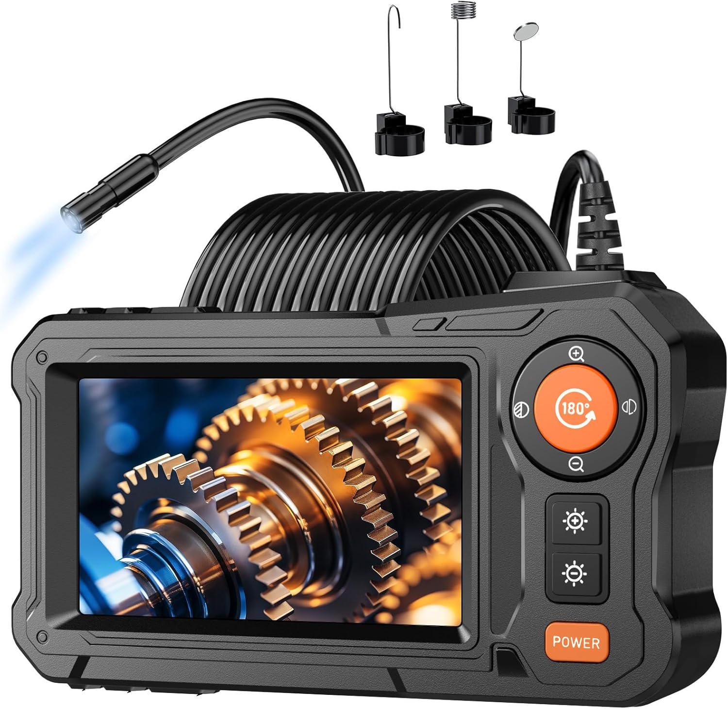 Endoscope Camera with Light - 4.3" LCD Screen Inspection Cameras,IP67 Waterproof...