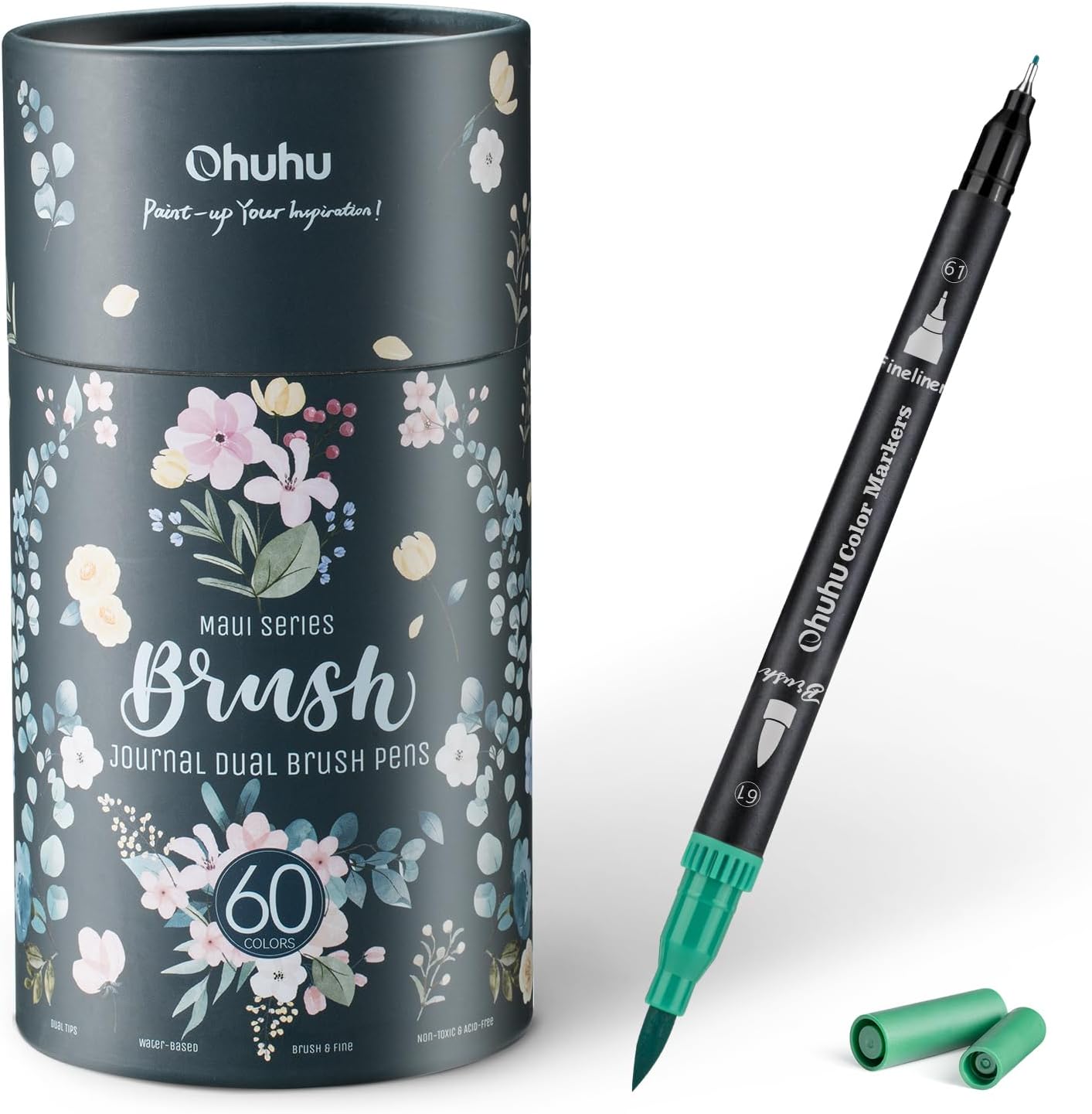 Ohuhu Colouring Pens, 60 Dual Tip Brush Pens Felt...