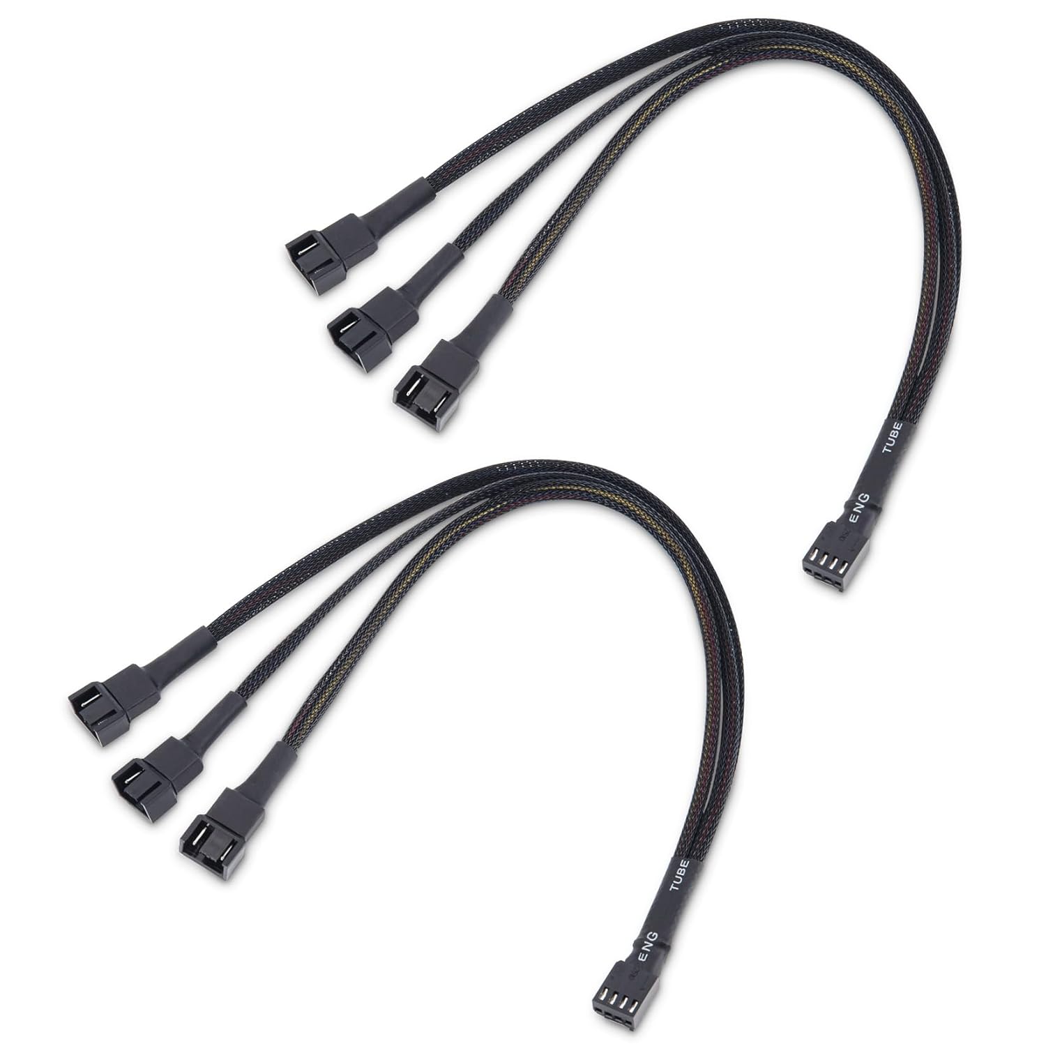 Cable Matters 2-Pack 3 Way 4 Pin PWM Fan Splitter Cable 12 Inches, PC Fan Splitt...