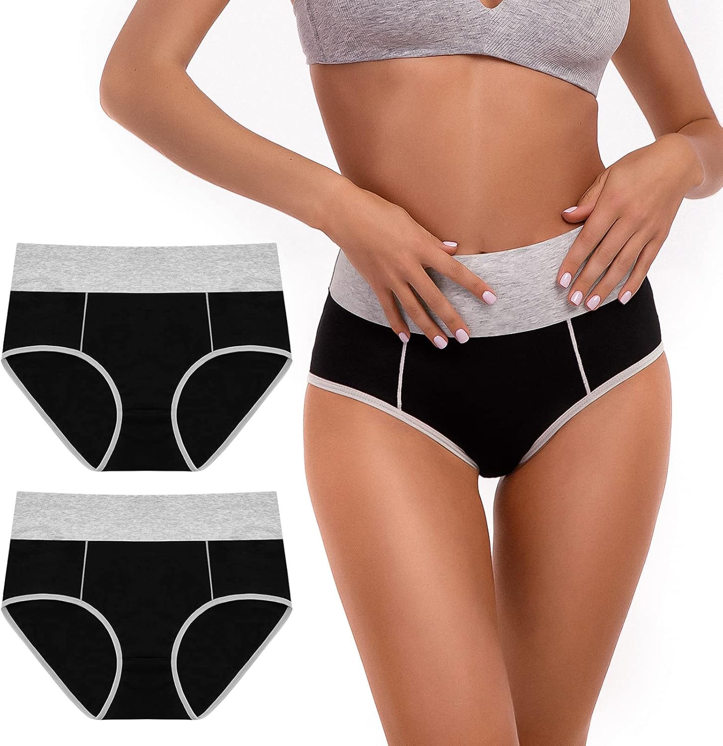 SINOPHANT Ladies Cotton Knickers High Waisted Knickers for Women, Full Back Cove...