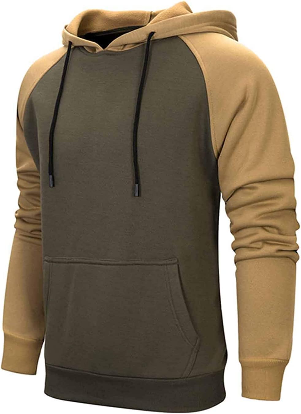 comefohome Hoodies for Men UK Pullover Color Block Fleece Sweatshirts Long Sleev...