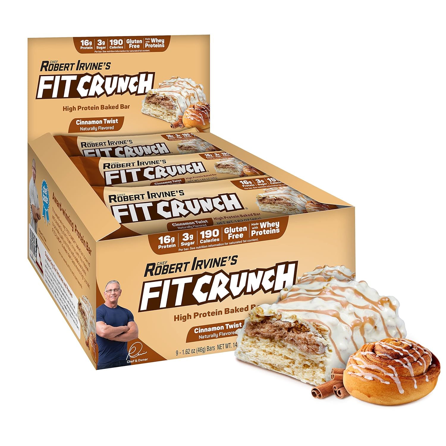 FITCRUNCH Snack Size Protein Bars, 6-Layer Baked Bar, 3g of Sugar & Soft Cake Co...