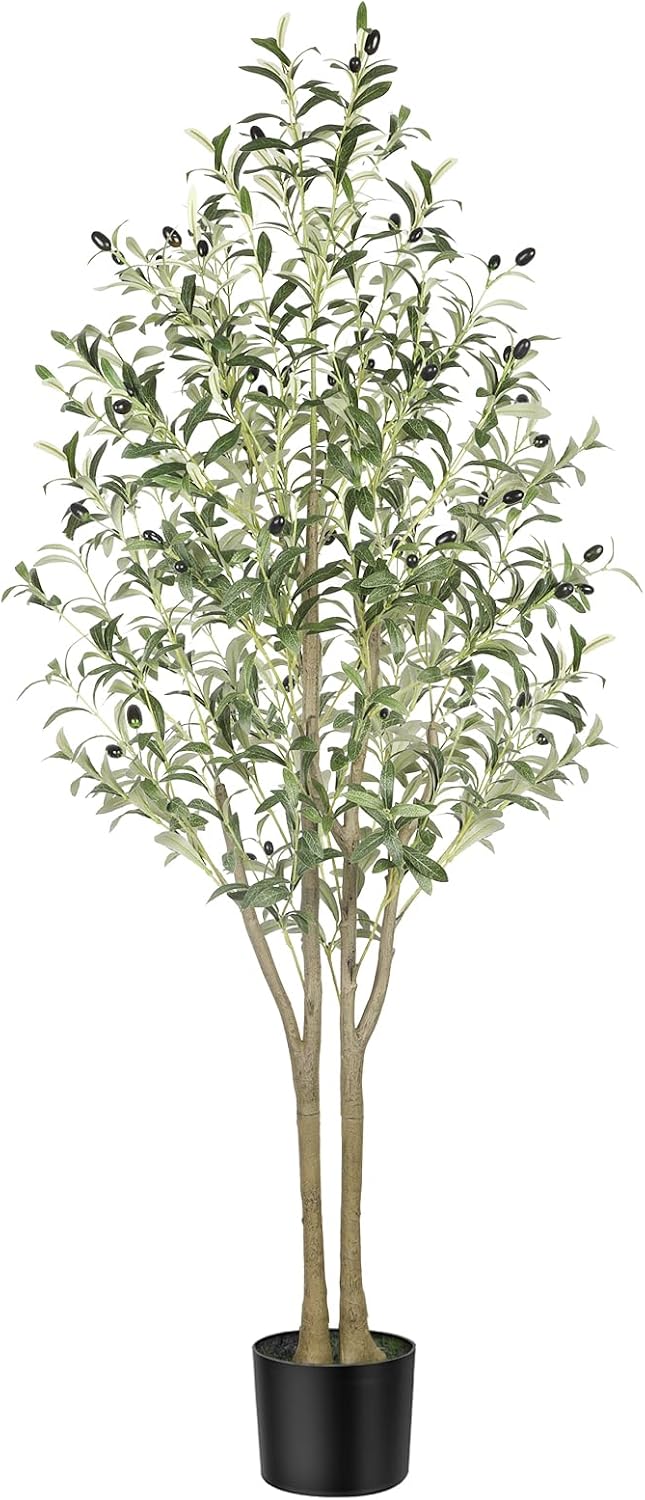 Alupssuc 5FT Artificial Olive Tree, Fake Olive Tree with Lifelike Olive Leaves,...
