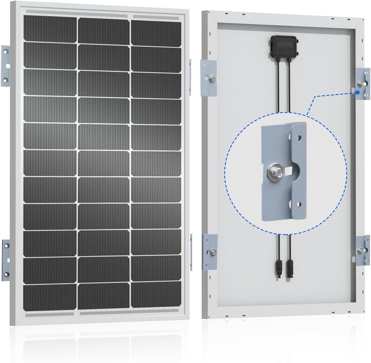 ECO-WORTHY 100W Solar Panel with Upgraded Pull-Out Bracket, Simple Installation...