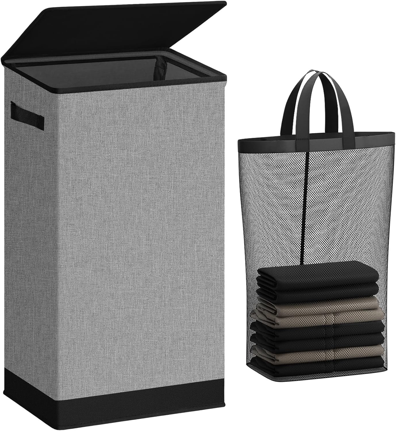 SOLEDI Laundry Basket with Lid 100L Large Hamper, Washing Baskets for Laundry wi...