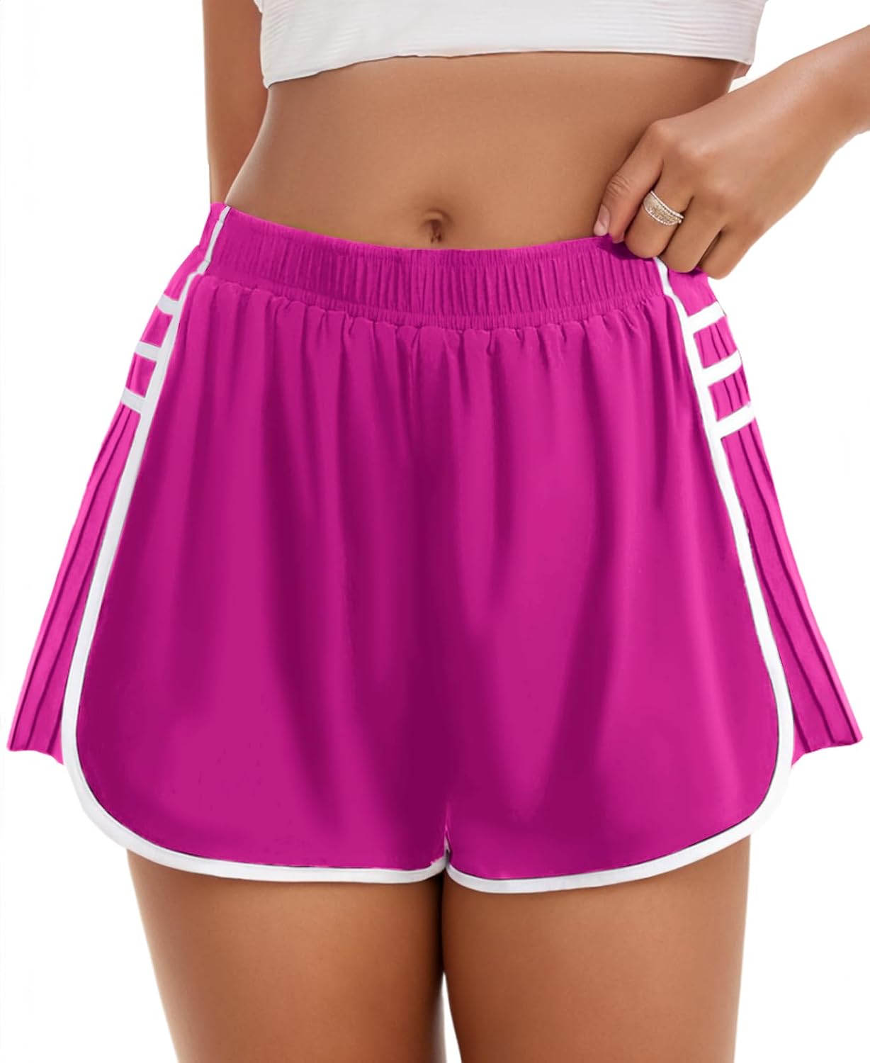 Running Shorts for Women High Waisted Athletic Shorts Quick Dry Flowy Workout Pl...