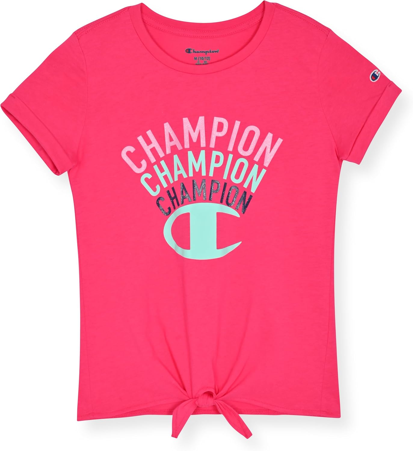 Champion Girls Tee Shirt for Kids Short Sleeve T-Shirt Girls Tops Magenta Medium