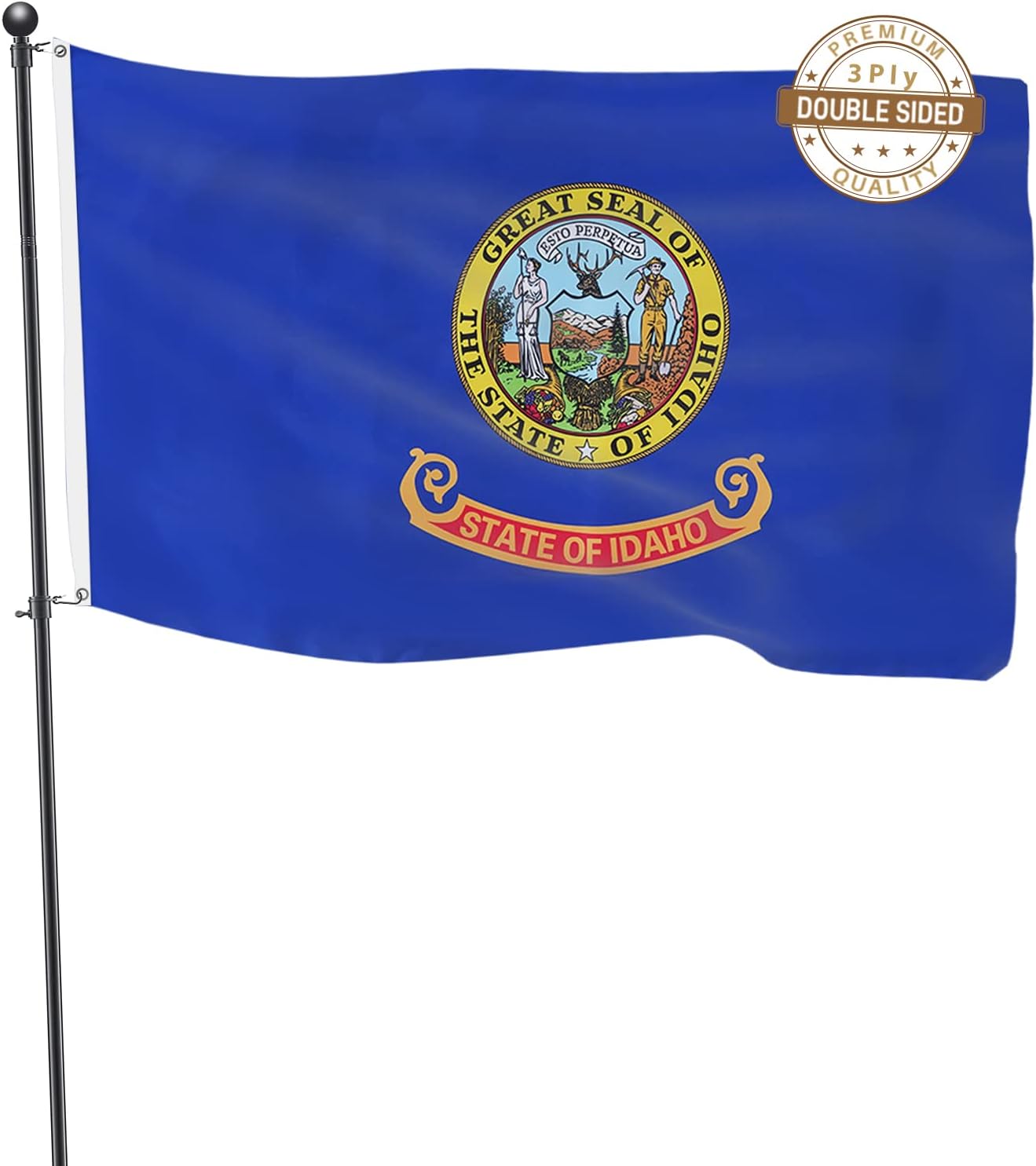 TOPFLAGS Idaho Flag 3x5 Double Side 3Ply ID State Flags Heavy Duty Outdoor 4 Row...
