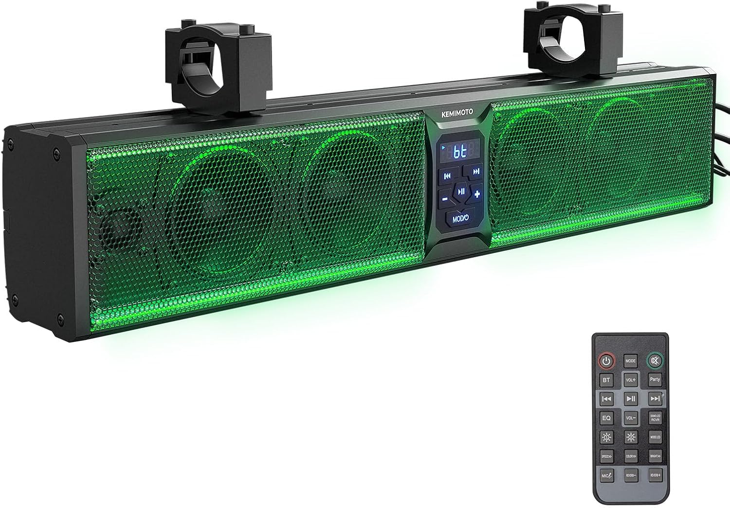 KEMIMOTO 6-Speaker Metal UTV Sound Bar Waterproof Bluetooth Music Sync Multicolo...