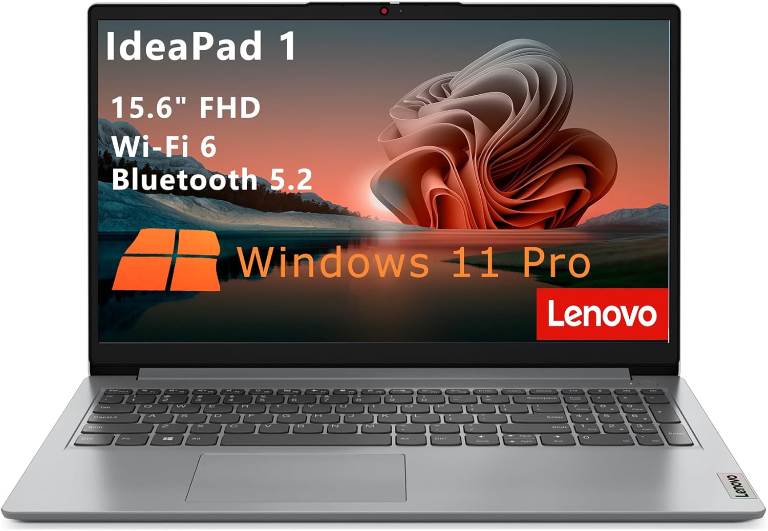Lenovo IdeaPad 1 Student Laptop Computer, 15.6" FHD Display, Intel Dual Core Pro...
