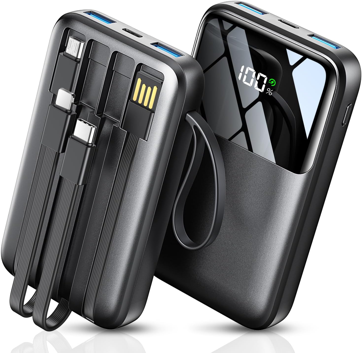 Portable Charger with Built in Cable, 15000mAh Power Bank, 22.5W Fast Charging,...