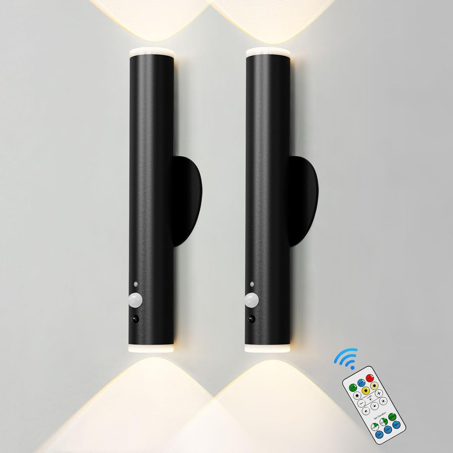 HARPER LIVING Wall Lights Set of 2 Battery Operated, LED Rechargeable Wall Lamp...