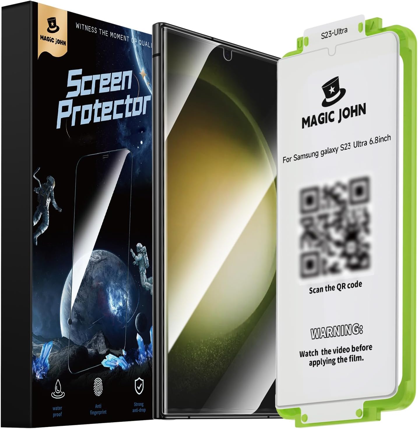 MAGIC JOHN 2 Pack Screen Protector for Samsung Galaxy S23 Ultra - Ceramic Film,...