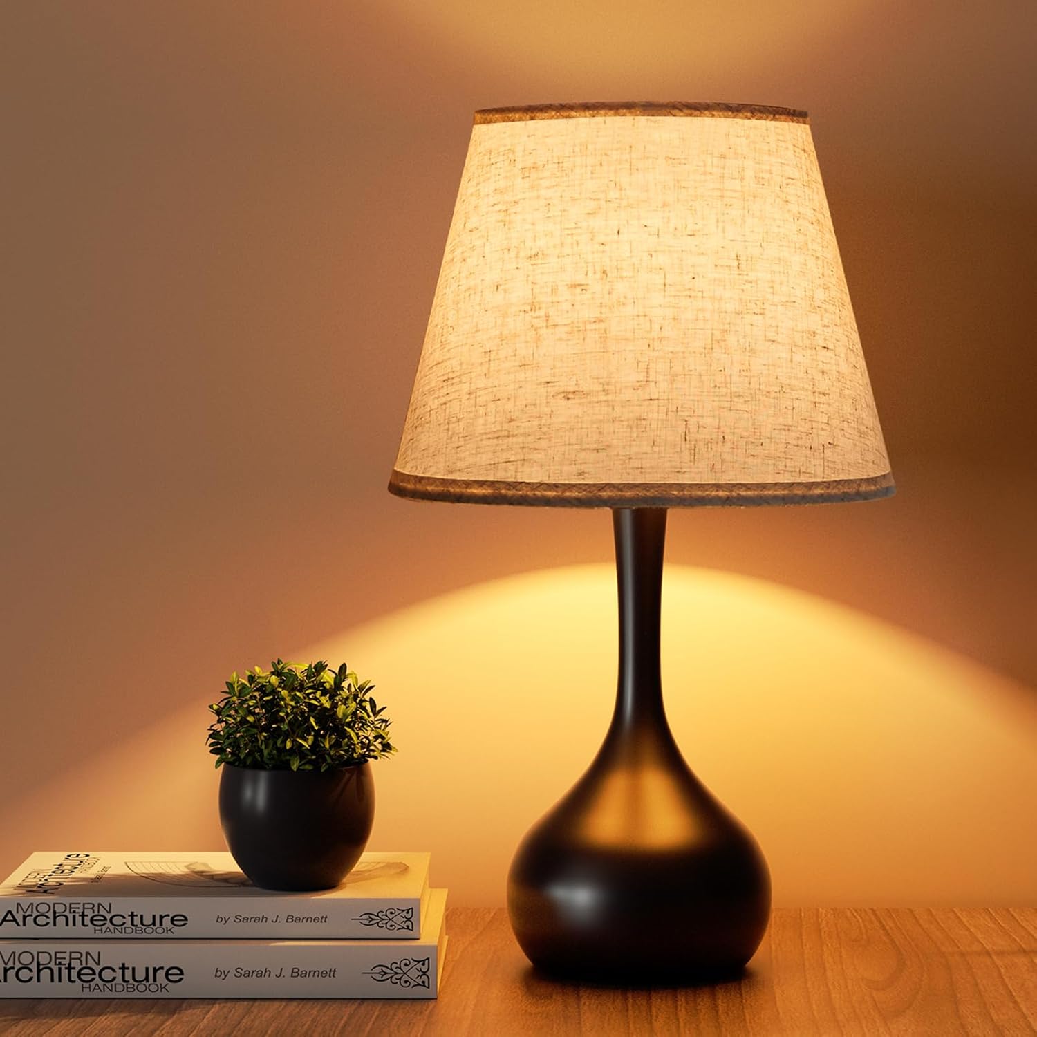 ONEWISH Touch Bedside Lamp for Bedroom, 3-Way Dimmable Farmhouse Table Lamps for...