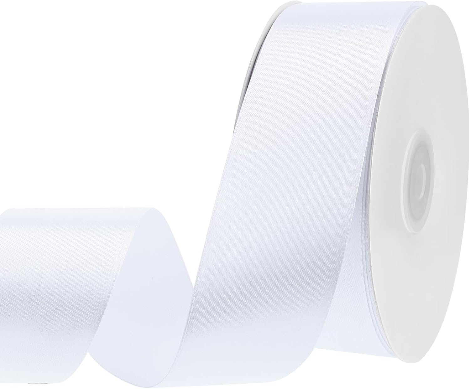 White Ribbon 60 Yards 1 1/2 inch White Satin Ribbon for Flower Bouquet Gift Wrap...