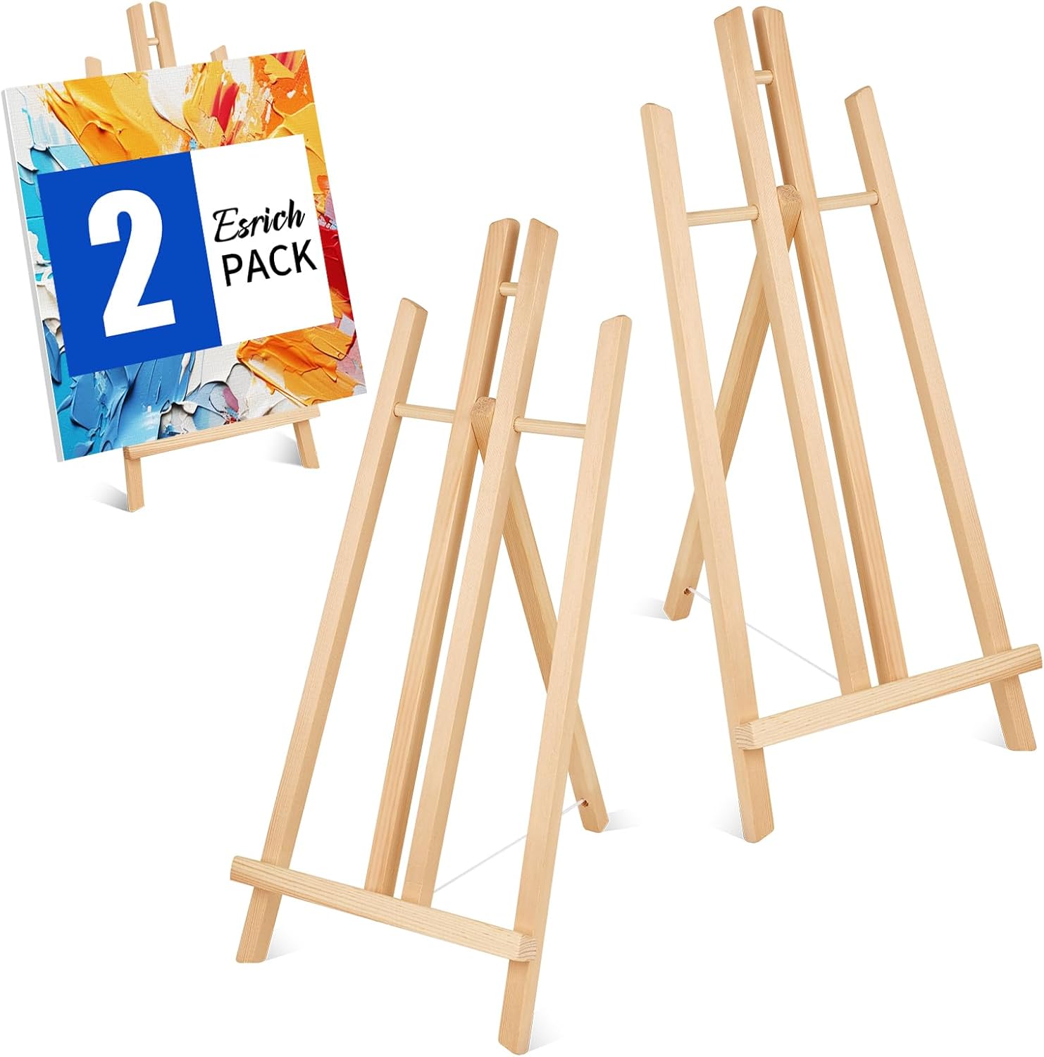 ESRICH 2pcs 17 Inch Tabletop Easels, Easel Stand for Painting,Tripod, Painting P...