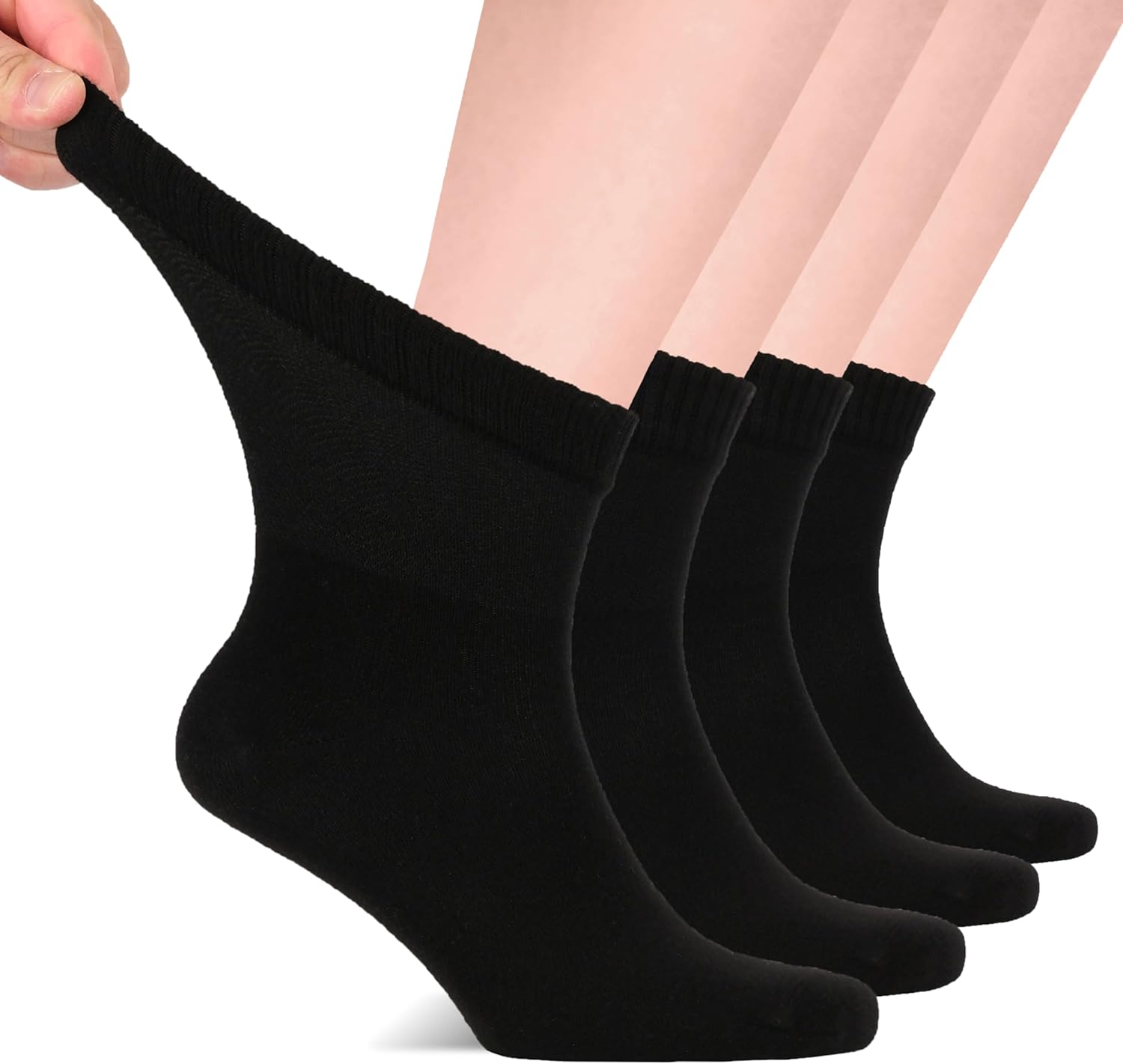 Hugh Ugoli Diabetic Socks for Men, Loose Ankle Socks, Bamboo, Extra-Wide, Thin,...