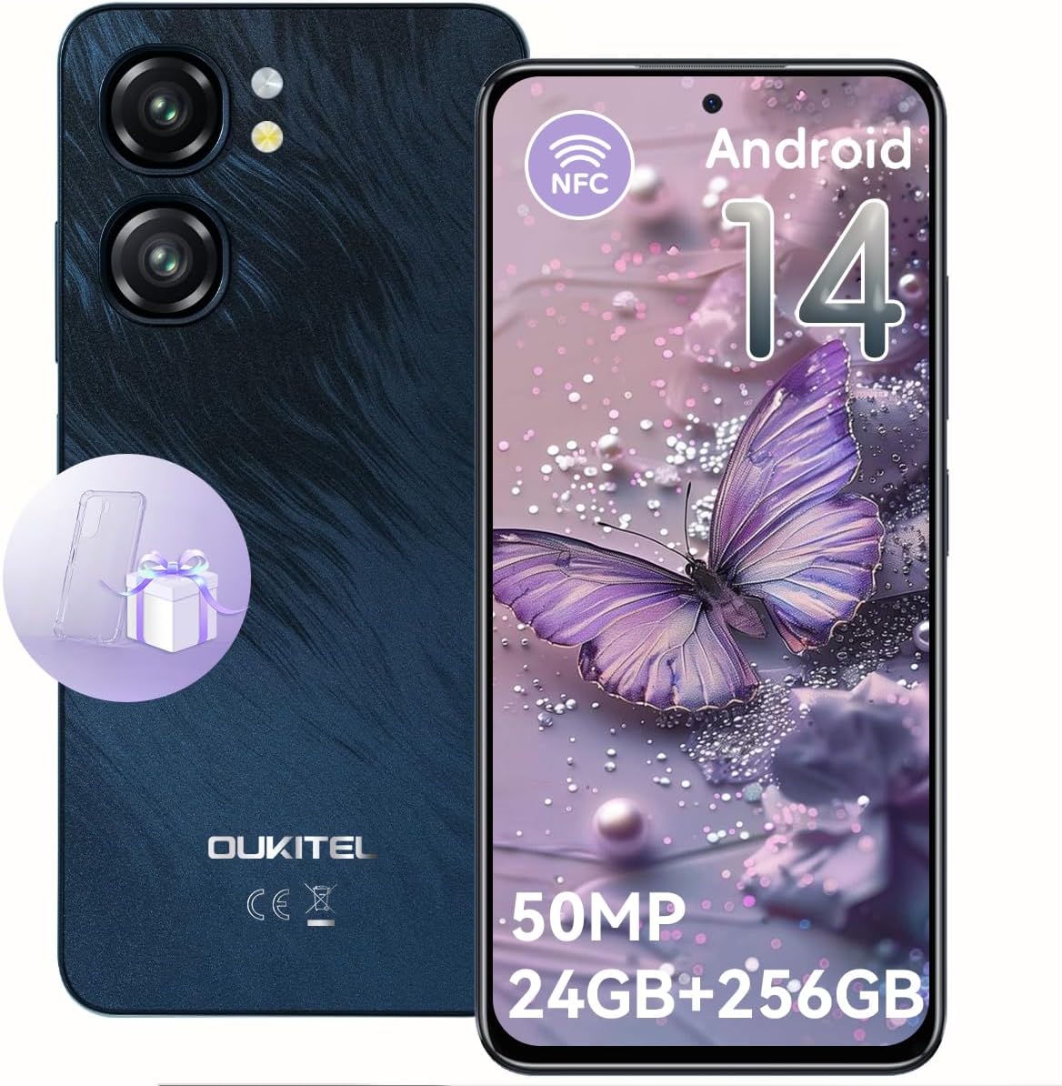 OUKITEL C58 Pro Mobile Phones 2025 - Android14, 24GB RAM+256GB ROM+1TB, 6.67" HD...