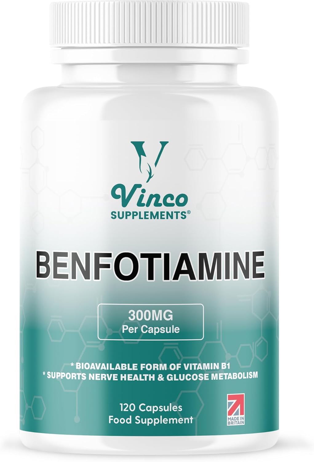 Vinco Benfotiamine 300mg - Vitamin B1 Thiamine High Strength for Heart & Kidney...