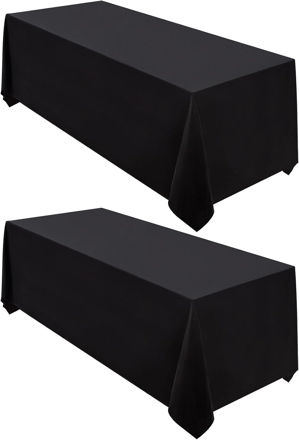 Surmente 2 Pack Black Tablecloth 90 x 132-inch Rectangular Polyester Table Cloth...