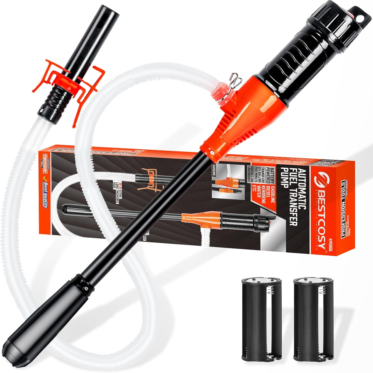 Portable Transfer Pump Battery Operated Electric Siphon Pump for Gas, Fuel, Dies...