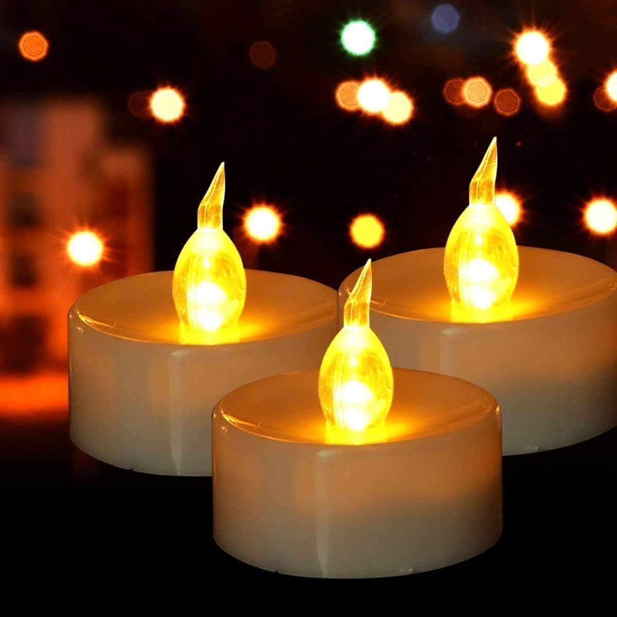 Battery Operated Tea Lights Candles 24 Pack Flameless Flickering Tealights, 200+...